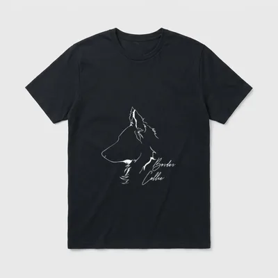 Border Collie Profil Hunderasse T-Shirt – Klassisches T-Shirt in Schwarz