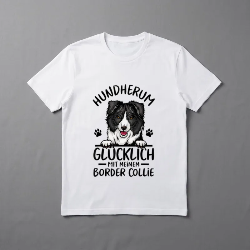 Hund Glücklich mit meinem T-Shirt – Klassisches T-Shirt in Schwarz