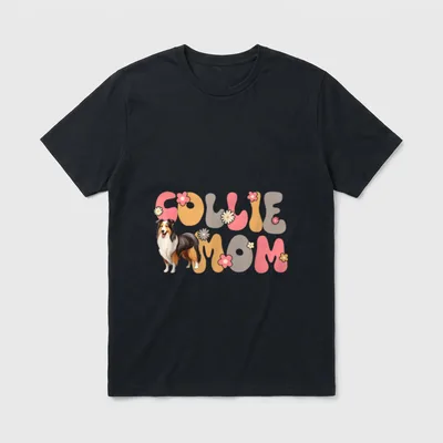 Langhaarcollie Groovy World's best T-Shirt – Klassisches T-Shirt in Schwarz