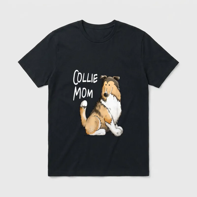 Collie Mama Langhaarcollie Hund T-Shirt – Klassisches T-Shirt in Schwarz