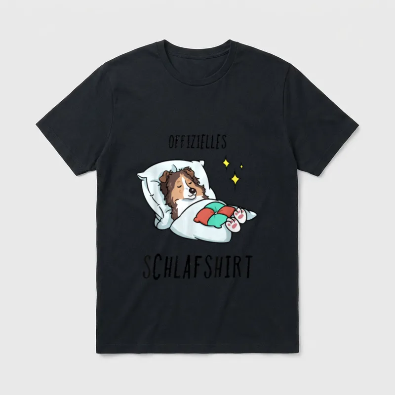 Sheltie Pyjama Schlafanzug T-Shirt – Klassisches T-Shirt in Schwarz