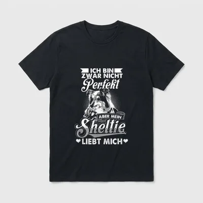 Sheltie Hund Hunde Hundemotiv T-Shirt – Klassisches T-Shirt in Schwarz