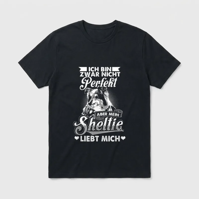 Sheltie Hund Hunde Hundemotiv T-Shirt – Klassisches T-Shirt in Schwarz