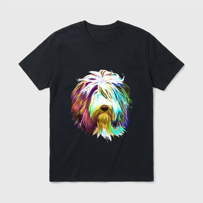 Splash Hund Bearded Collie T-Shirt – Klassisches T-Shirt in Schwarz