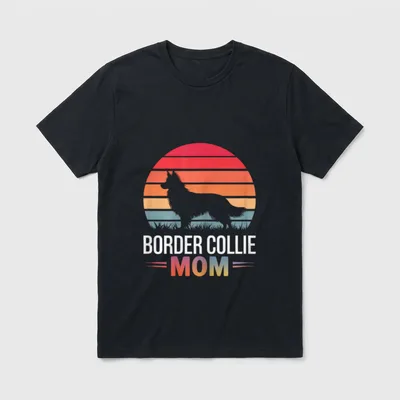 Border Collie Mama Lustiger T-Shirt – Klassisches T-Shirt in Schwarz