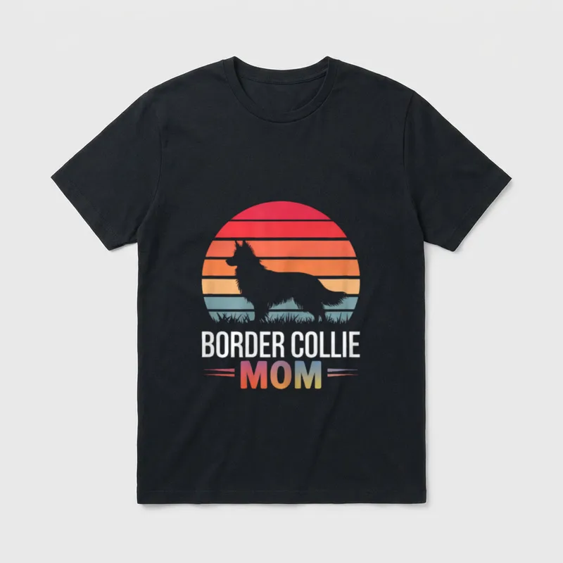 Border Collie Mama Lustiger T-Shirt – Klassisches T-Shirt in Schwarz
