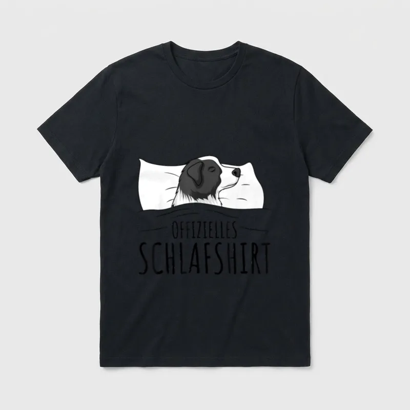 Offizielles Schlafshirt Border Collie T-Shirt 0059 – Klassisches T-Shirt in Schwarz