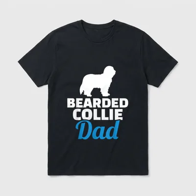 Bearded Collie Papa T-Shirt – Klassisches T-Shirt in Schwarz
