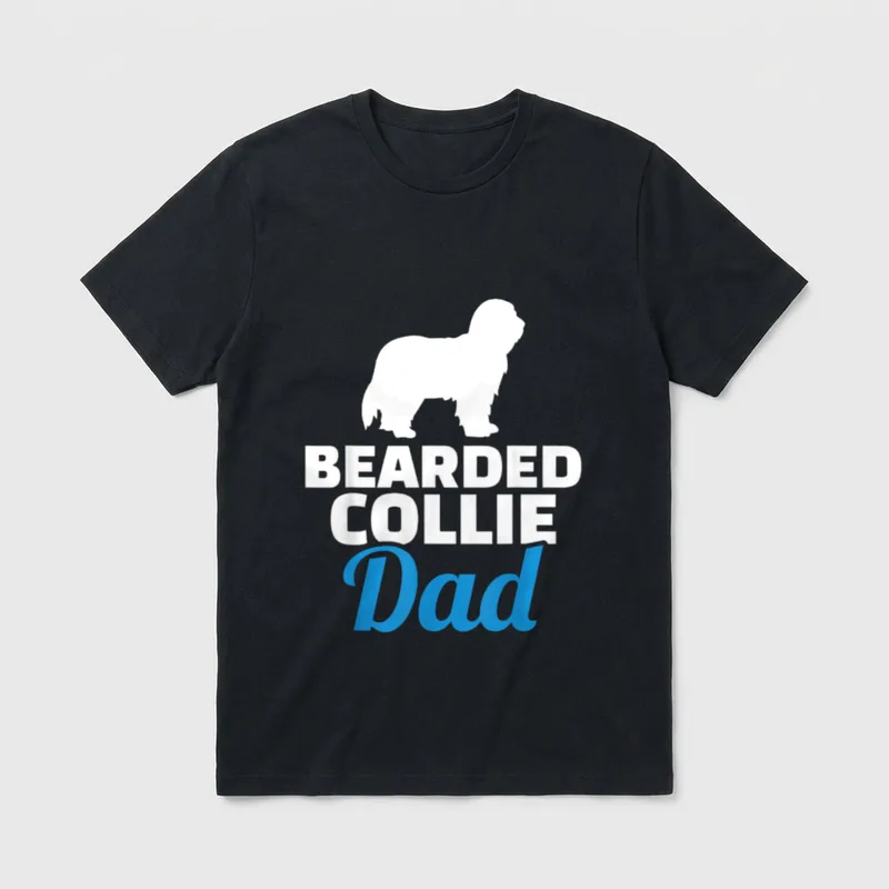 Bearded Collie Papa T-Shirt – Klassisches T-Shirt in Schwarz