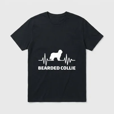 Bearded Collie Border Collie T-Shirt – Klassisches T-Shirt in Schwarz