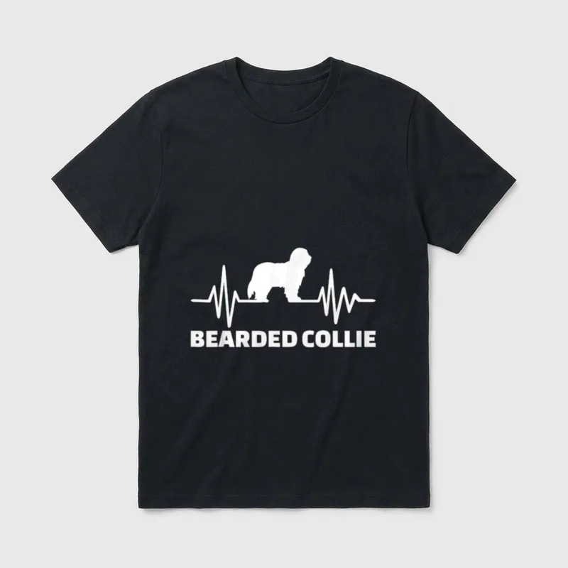 Bearded Collie Border Collie T-Shirt – Klassisches T-Shirt in Schwarz