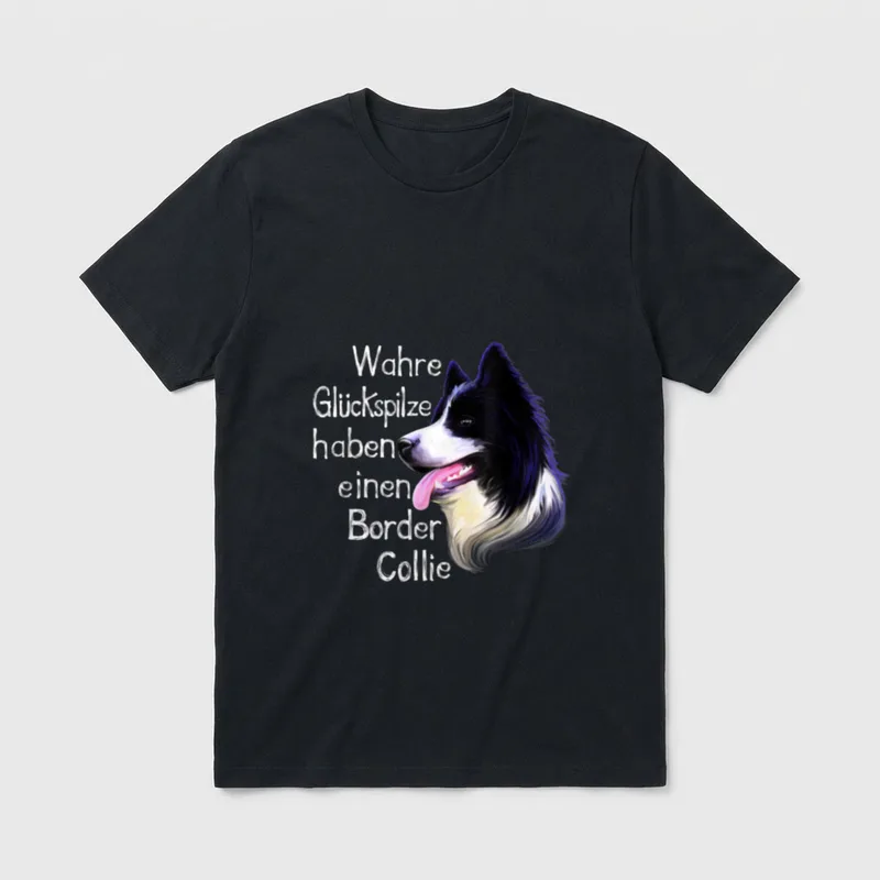Wahre Glückspilze haben einen Border T-Shirt – Klassisches T-Shirt in Schwarz