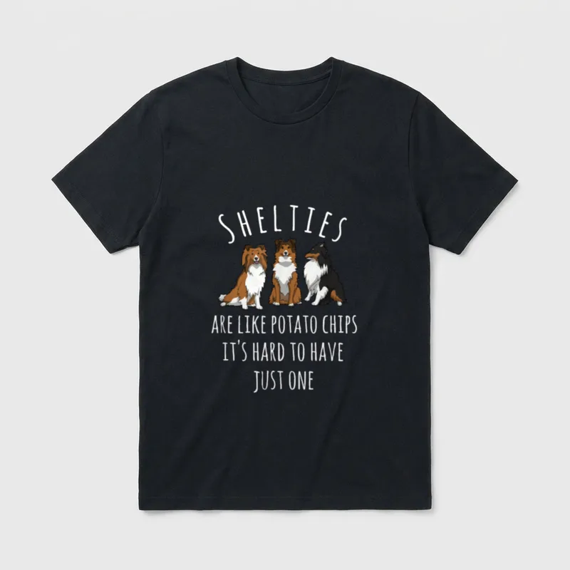 Shelties wie Kartoffel Chips T-Shirt – Klassisches T-Shirt in Schwarz