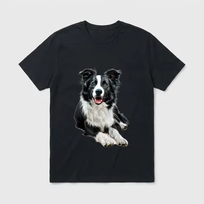 Border Collie Design Border T-Shirt – Klassisches T-Shirt in Schwarz