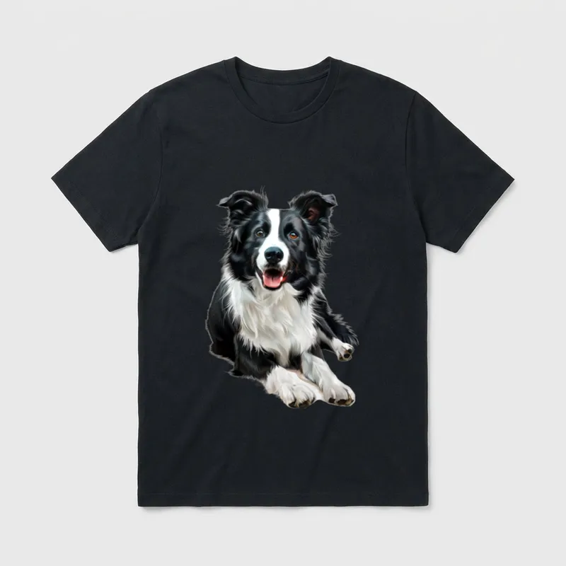 Border Collie Design Border T-Shirt – Klassisches T-Shirt in Schwarz