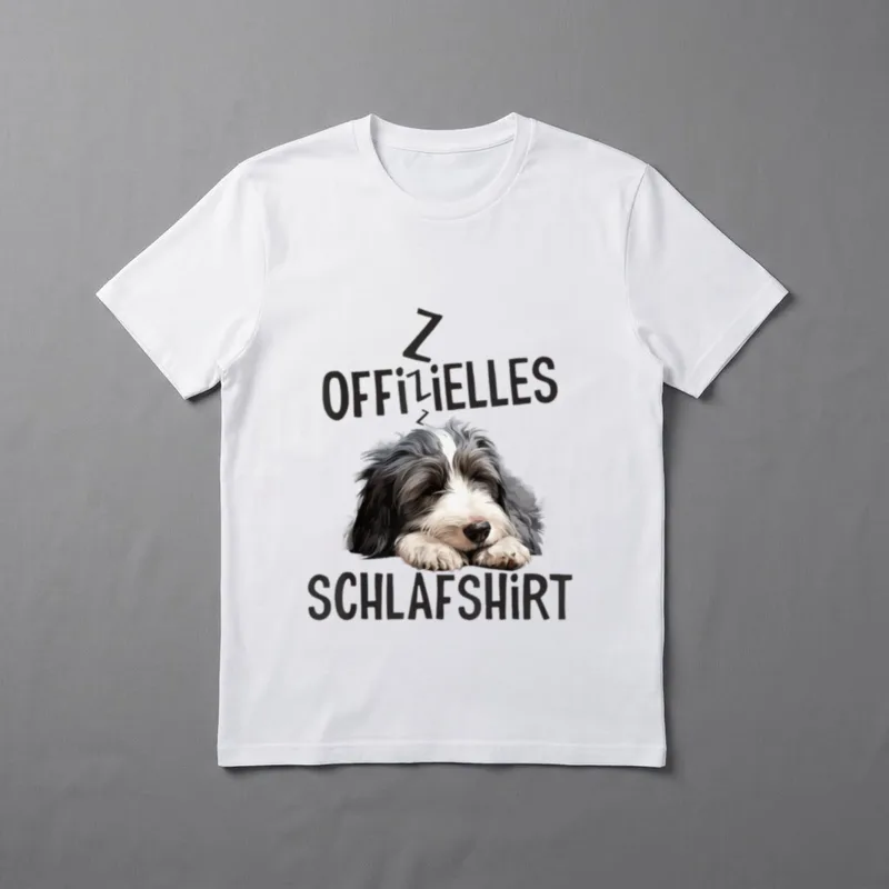 Offizielles Schlafshirt Bearded Collie T-Shirt – Klassisches T-Shirt in Schwarz