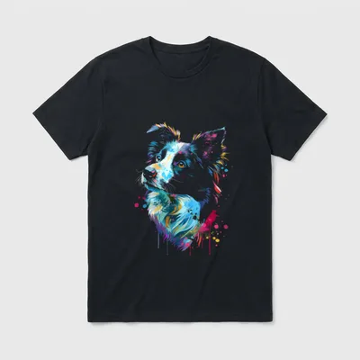 Border Collie Splash T-Shirt – Klassisches T-Shirt in Schwarz