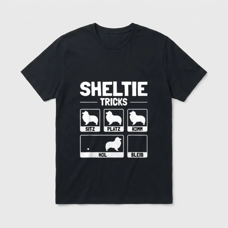 Lustiges Sheltie Hund Hundehalter T-Shirt – Klassisches T-Shirt in Schwarz