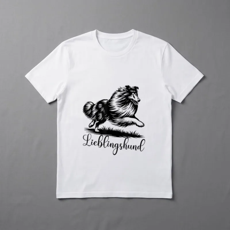 Langhaarcollie Langhaar Collie Hund T-Shirt – Klassisches T-Shirt in Schwarz