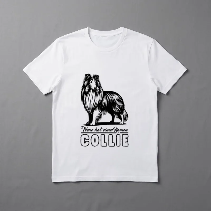 Langhaarcollie Langhaar Collie Hund Herrchen T-Shirt – Klassisches T-Shirt in Schwarz
