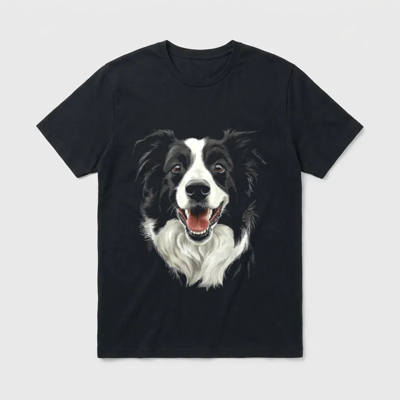 Border Collie Hundegrafik T-Shirt – Klassisches T-Shirt in Schwarz