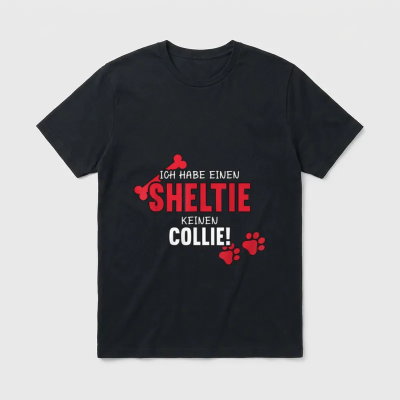 Ich Habe Einen Sheltie T-Shirt – Klassisches T-Shirt in Schwarz