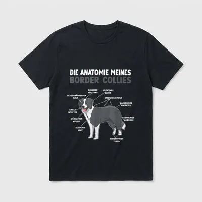 Border Collie Anatomie Collie T-Shirt – Klassisches T-Shirt in Schwarz