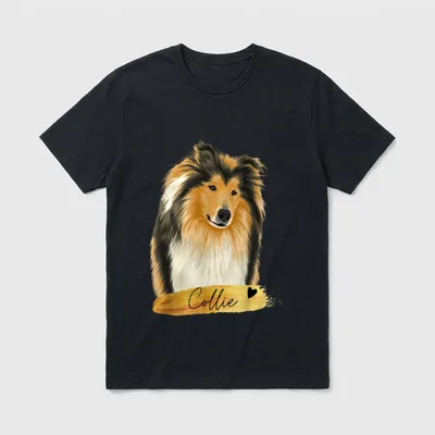 Collie Langhaar Dark Sable T-Shirt – Klassisches T-Shirt in Schwarz