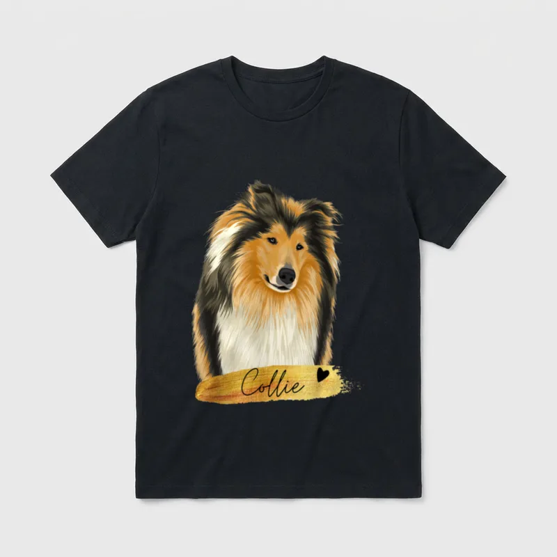 Collie Langhaar Dark Sable T-Shirt – Klassisches T-Shirt in Schwarz
