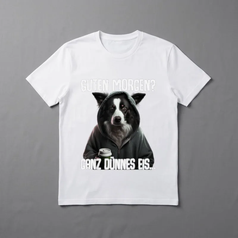 Guten Morgen Ganz Dünnes T-Shirt 0101 – Klassisches T-Shirt in Schwarz
