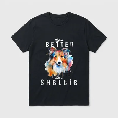 Das Leben ist besser Border Collie T-Shirt – Klassisches T-Shirt in Schwarz