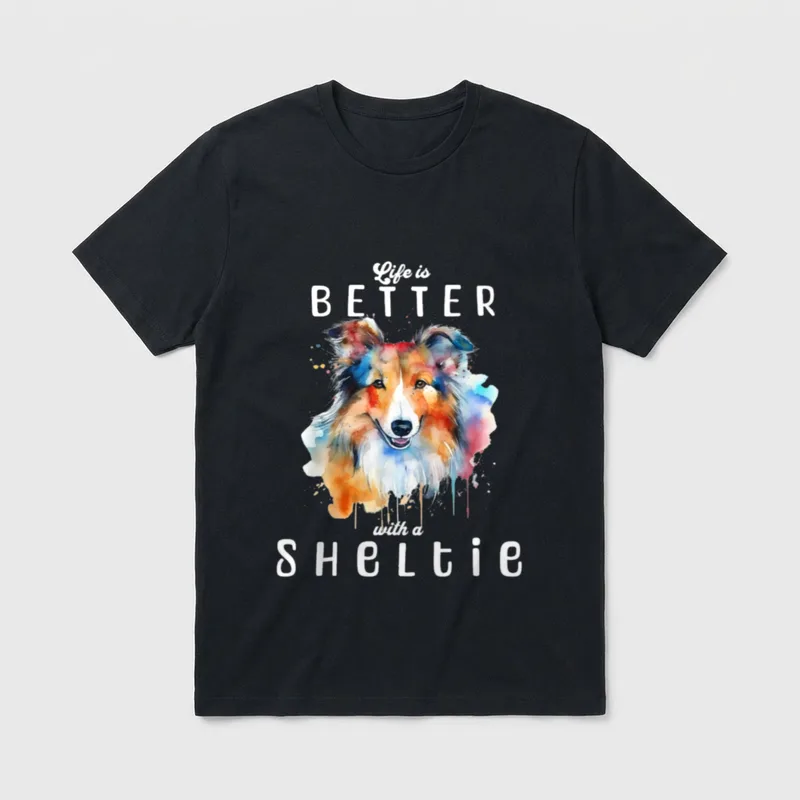 Das Leben ist besser Border Collie T-Shirt – Klassisches T-Shirt in Schwarz