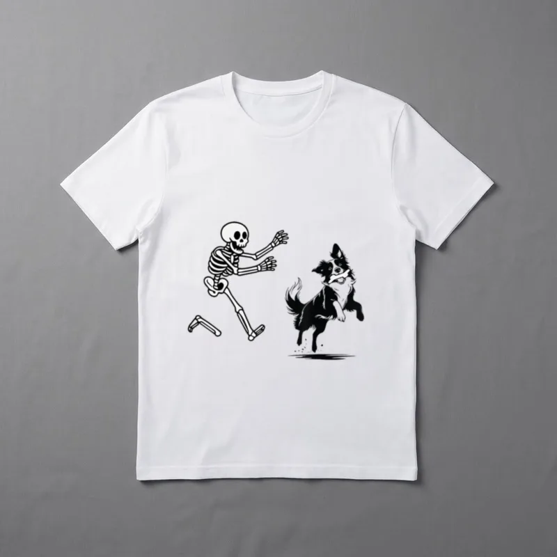Lustiger Border Collie Running T-Shirt – Klassisches T-Shirt in Schwarz