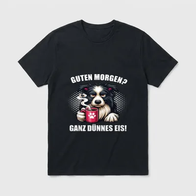 Guten Morgen Ganz dünnes T-Shirt 0106 – Klassisches T-Shirt in Schwarz