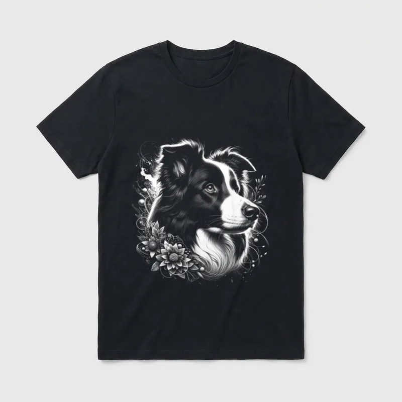 MyAnimal Your Favourite Animal Border Collie T-Shirt – Klassisches T-Shirt in Schwarz