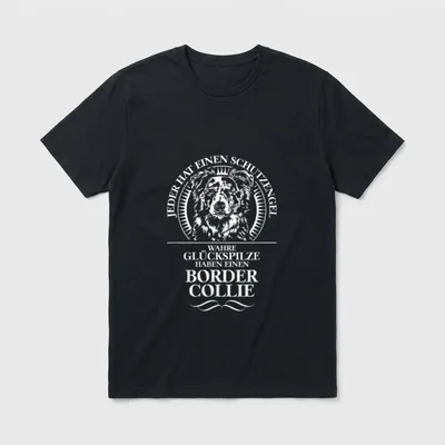 Border Collie merle Schutzengel T-Shirt – Klassisches T-Shirt in Schwarz