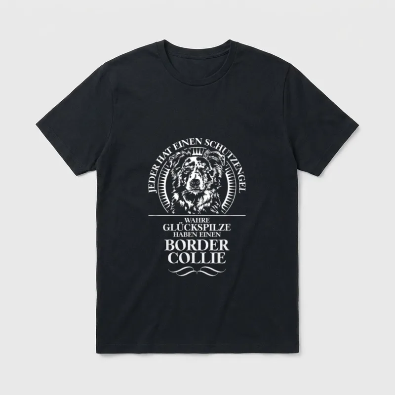 Border Collie merle Schutzengel T-Shirt – Klassisches T-Shirt in Schwarz