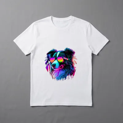 Border Collie Hunde Border T-Shirt 0110 – Klassisches T-Shirt in Schwarz