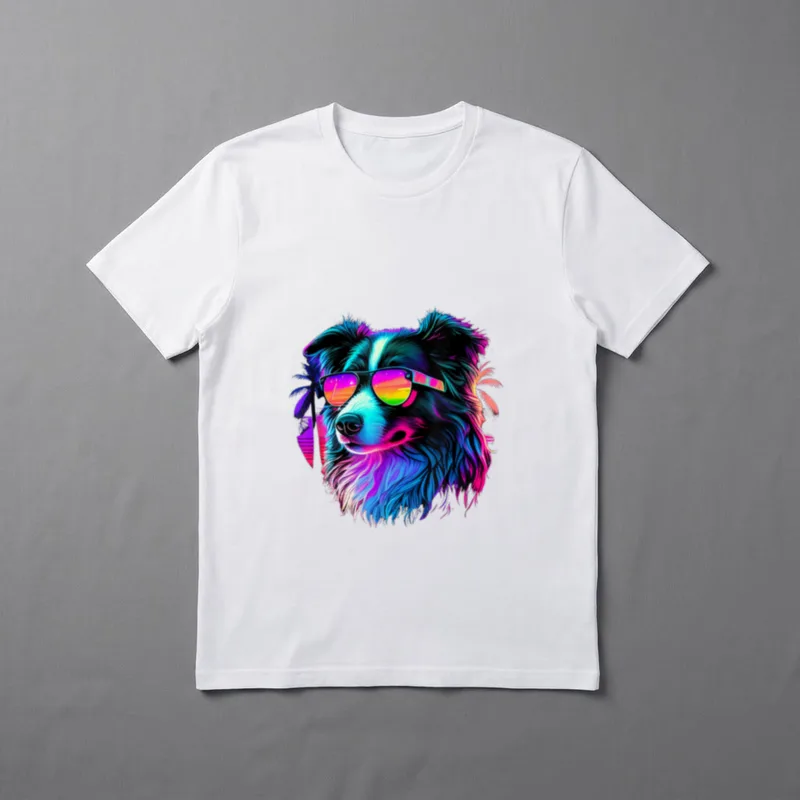Border Collie Hunde Border T-Shirt 0110 – Klassisches T-Shirt in Schwarz