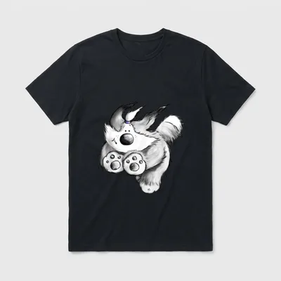 Running Bearded Collie Cartoon T-Shirt – Klassisches T-Shirt in Schwarz