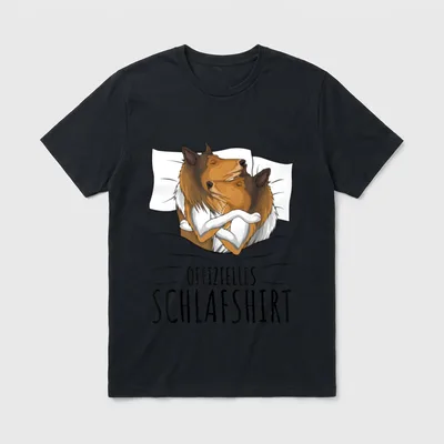 Offizielles Schlafshirt Collie Hund T-Shirt – Klassisches T-Shirt in Schwarz
