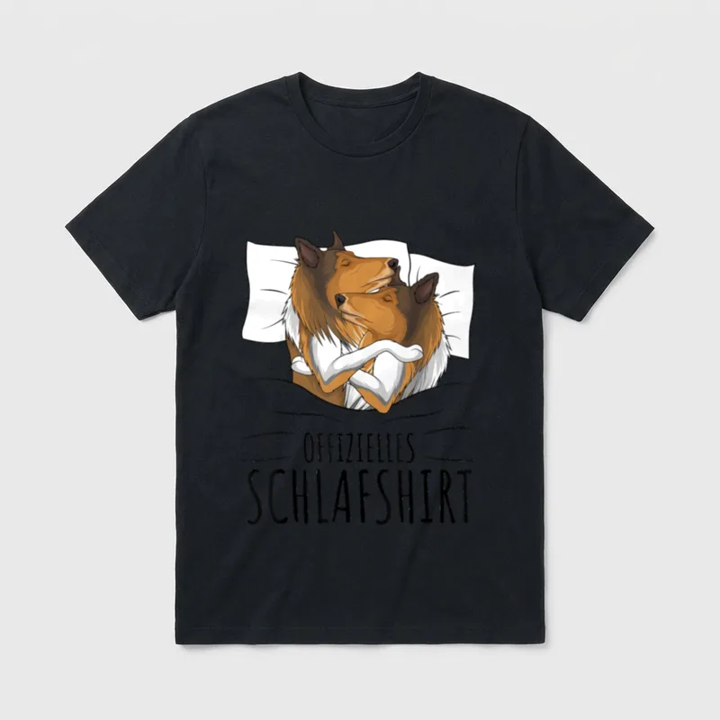 Offizielles Schlafshirt Collie Hund T-Shirt – Klassisches T-Shirt in Schwarz