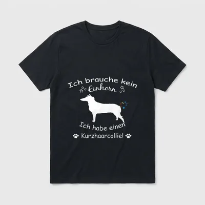 Kurzhaarcollie Kurzhaarcollie Hund Border Collie T-Shirt – Klassisches T-Shirt in Schwarz