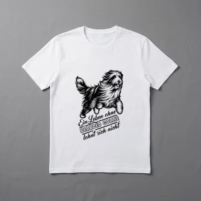 Bearded Collie Hund Herrchen T-Shirt – Klassisches T-Shirt in Schwarz
