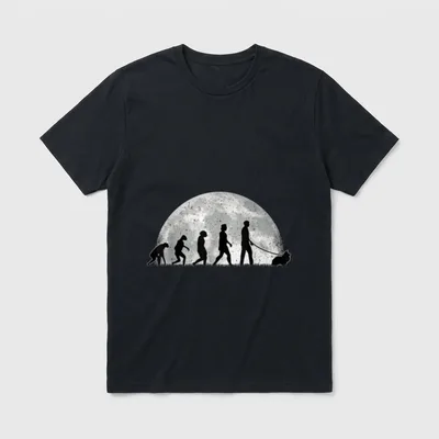 Shetland Sheepdog Evolution Mond T-Shirt – Klassisches T-Shirt in Schwarz