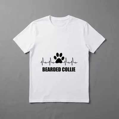 Hundefreunder Herzschlag Bearded Collie T-Shirt – Klassisches T-Shirt in Schwarz
