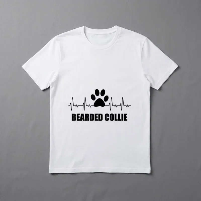 Hundefreunder Herzschlag Bearded Collie T-Shirt – Klassisches T-Shirt in Schwarz