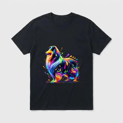 Paint Art Shetland Sheepdog T-Shirt – Klassisches T-Shirt in Schwarz