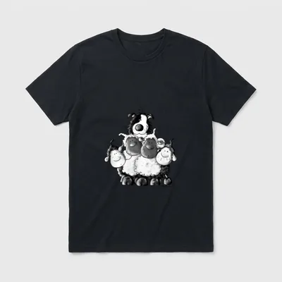 Border Collie mit Schafen T I T-Shirt – Klassisches T-Shirt in Schwarz
