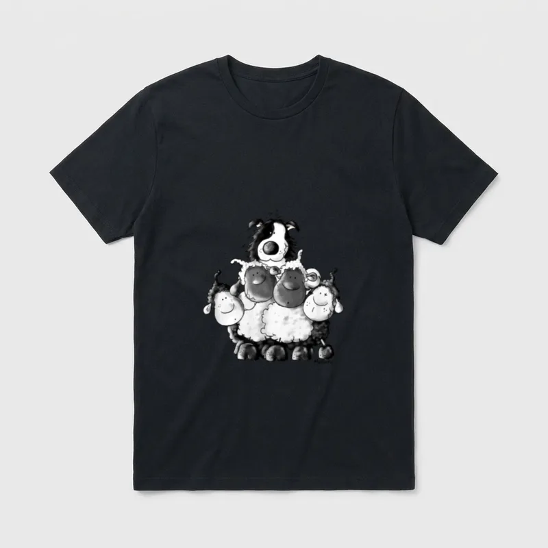 Border Collie mit Schafen T I T-Shirt – Klassisches T-Shirt in Schwarz